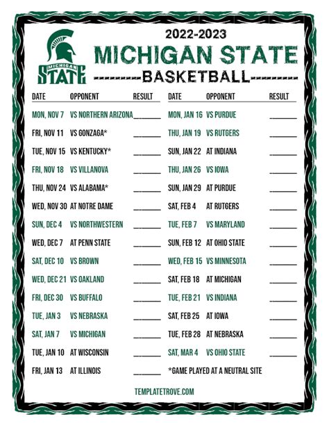 michigan state basketball schedule 2023 24|msu 2023 2024 schedule.